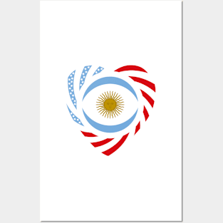 Argentinian American Multinational Patriot Flag Series (Heart) Posters and Art